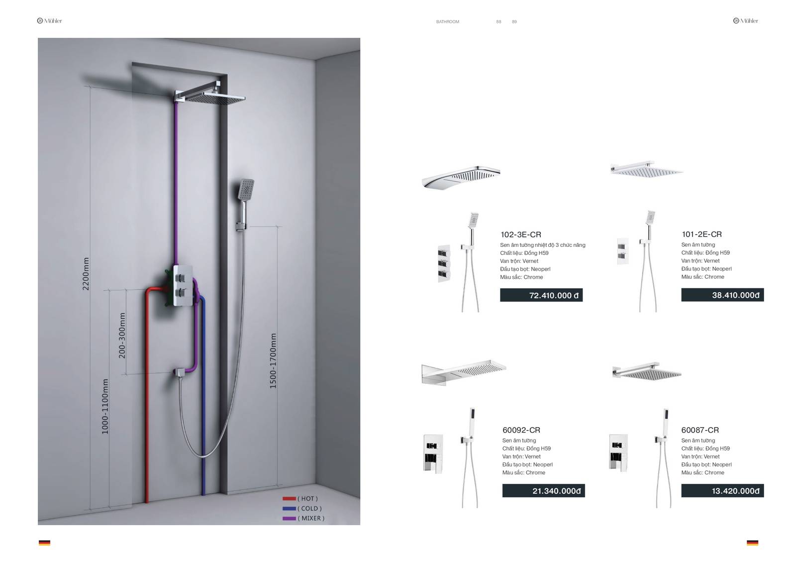 Thiết bị vệ sinh MUHLER Catalogue và Bảng giá mới nhất /Page 45